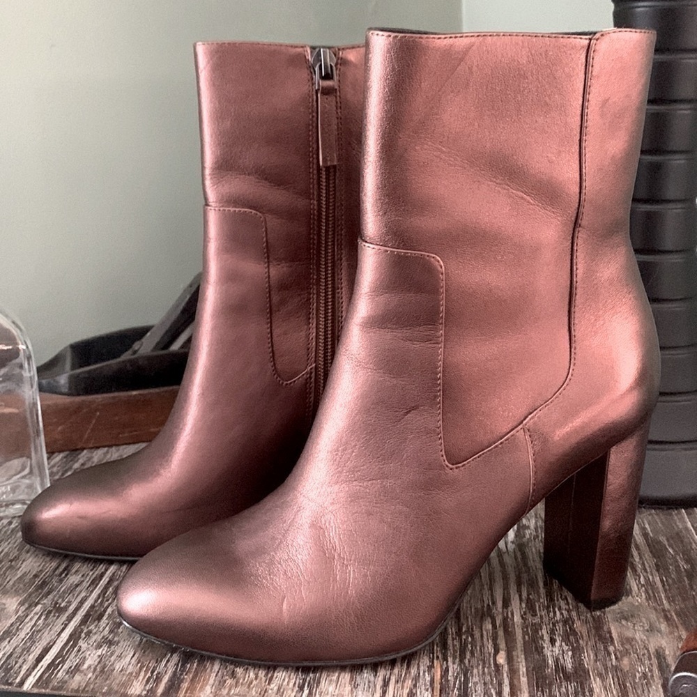 ELIE TAHARI Bronze Ankle Booties